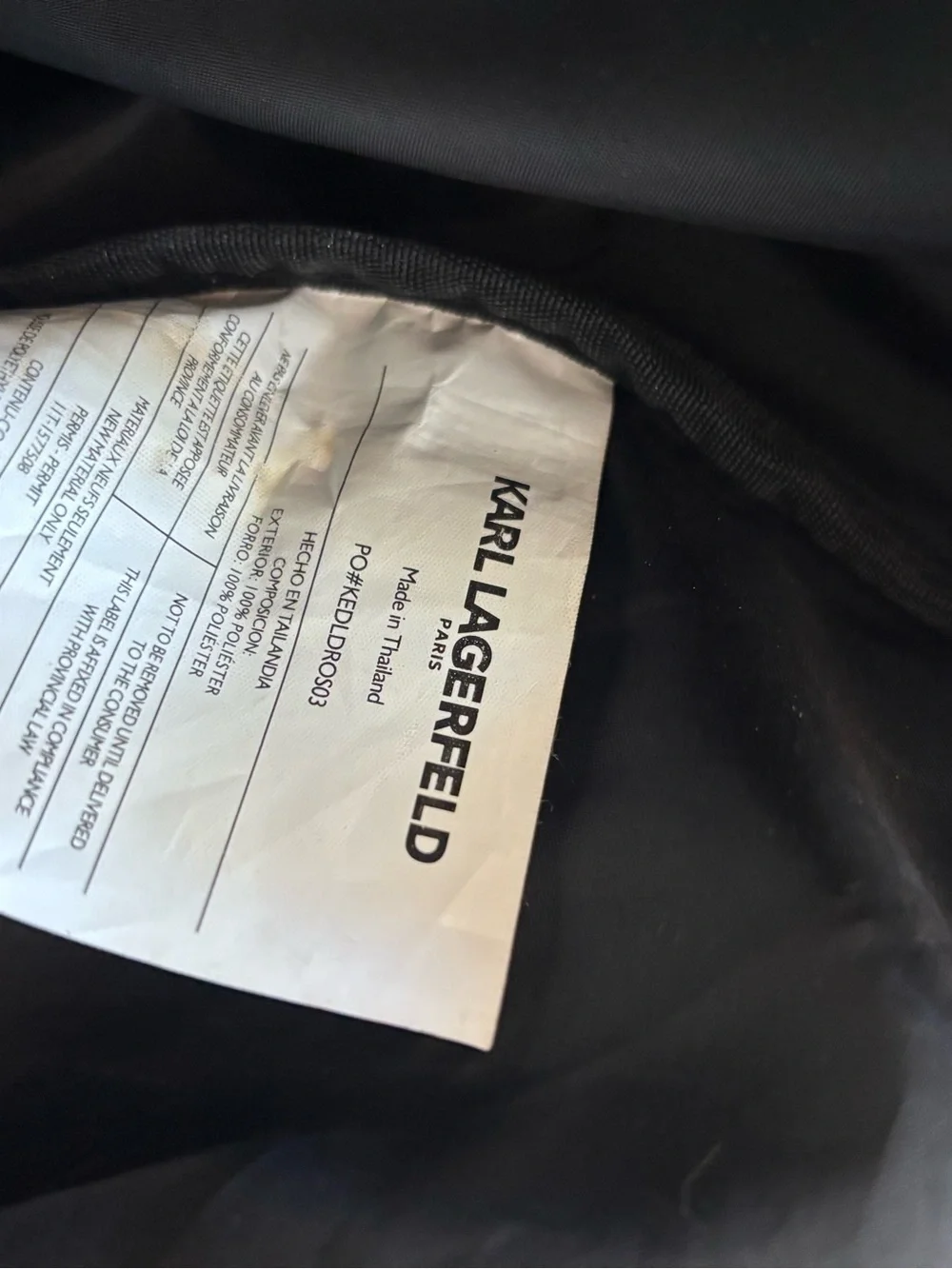 KARL LAGERFELD Duffel Bag Weekender Overnight Bag Carry On Gym Vacation Black